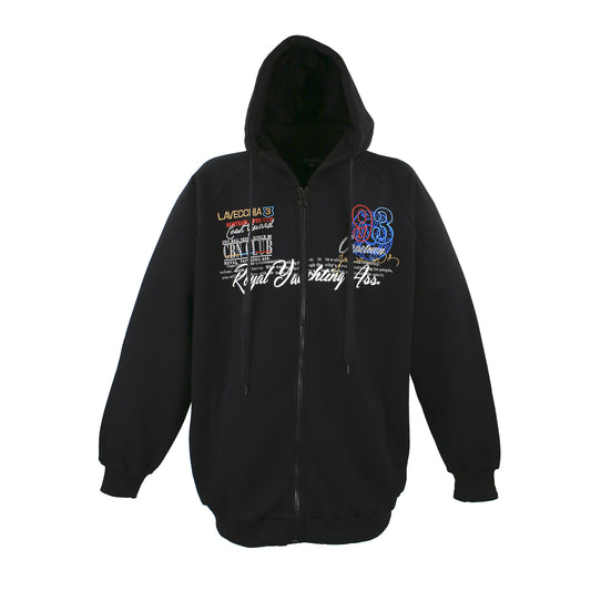 Lavecchia Sweatshirtjacke mit Stick und Druck schwarz