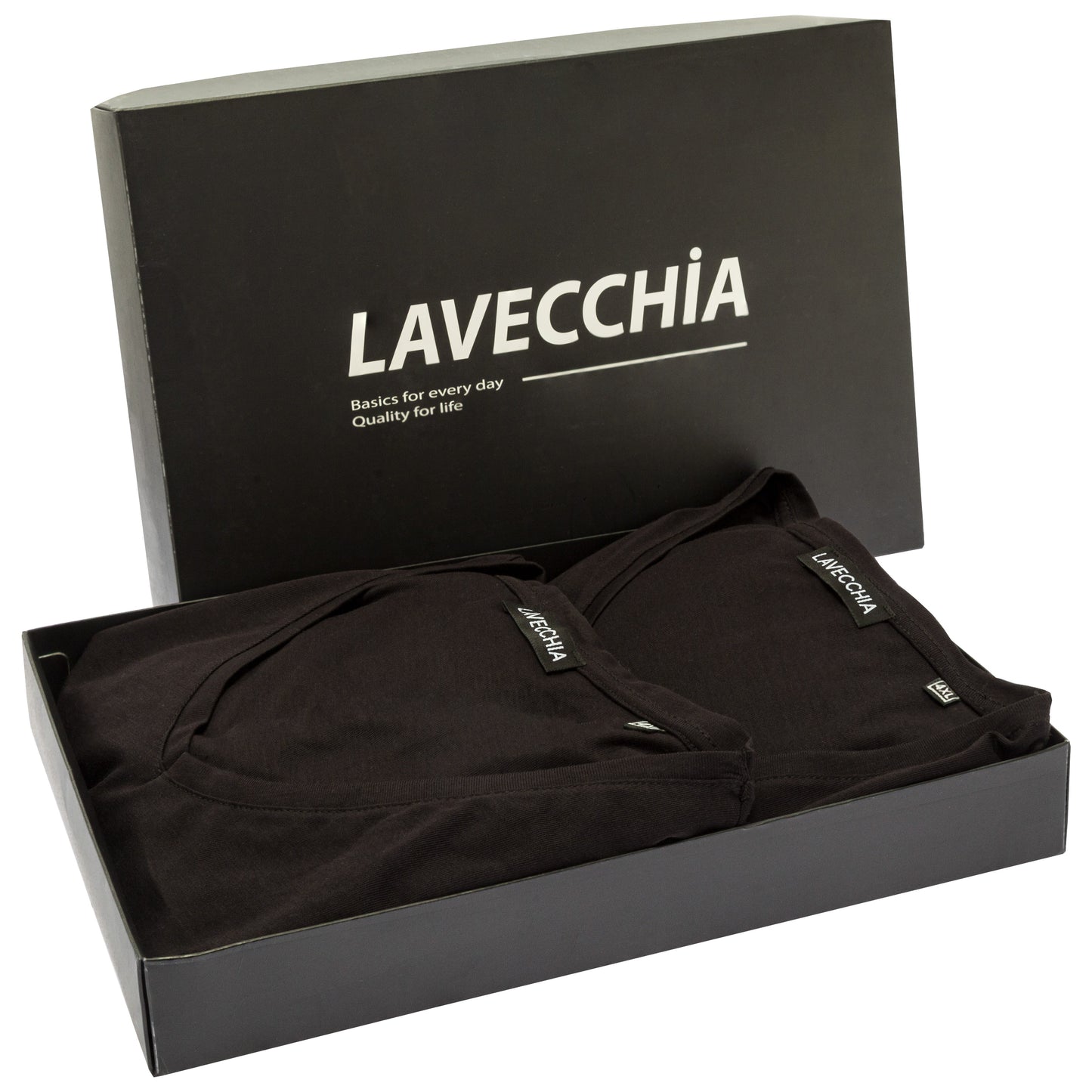 Lavecchia T-Shirt Doppelpack V-Ausschnitt Geschenkbox